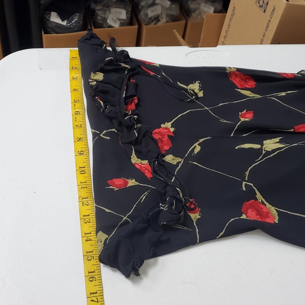 Betsey Johnson Vtg Dark Romantic Whimsigoth Y2K Fairy Dress Size 6 Rose Ruffle - Picture 6 of 16